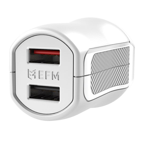 EFM Wall Charger 3.4A Dual USB Rapid Charge W/Reverse Micro USB Cable - White