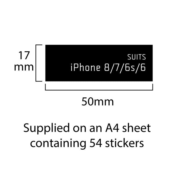 Compatibility Rectangle Sticker to suit iPhone 6, 6s, 7 & iPhone 8 (60 per sheet)
