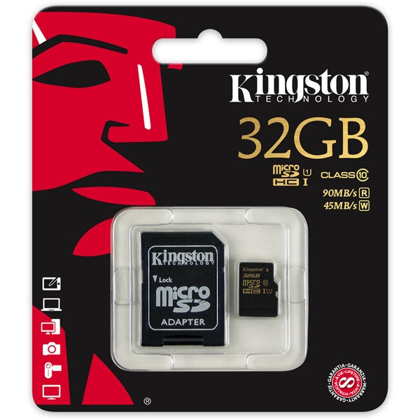 Kingston 32GB MircoSDHC Class 10 UHS-I 45R Flash Card
