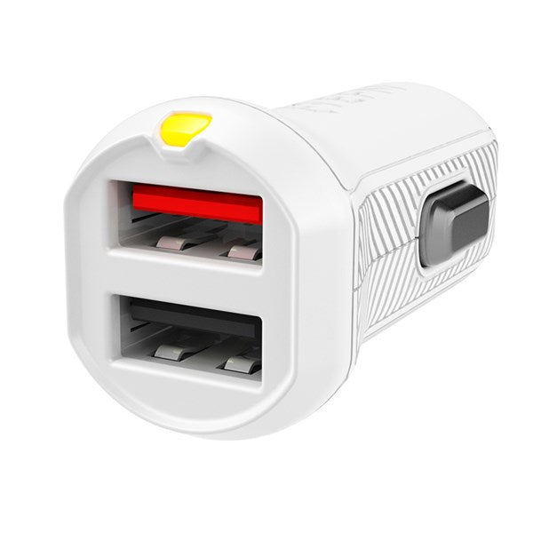 EFM Car Chgr 3.4A Dual USB Rapid Charge NO CABLE - White