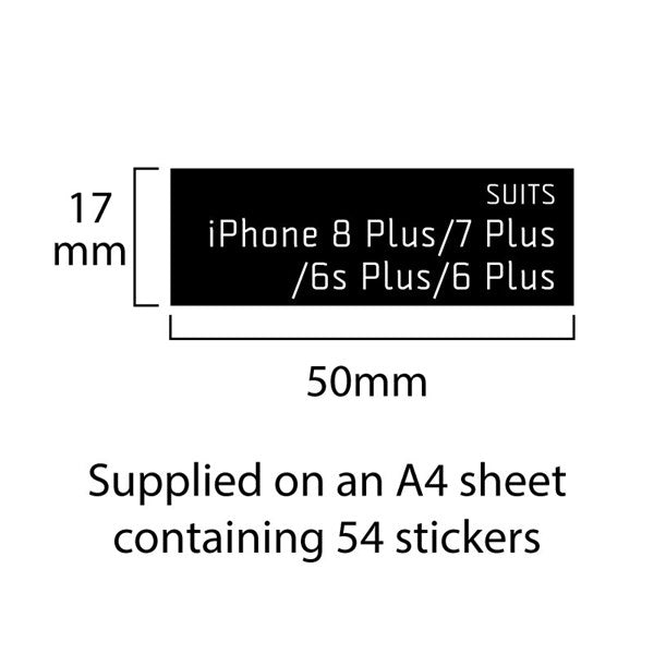 Compatibility Rectangle Sticker to suit iPhone 6 Plus, 6s Plus, 7 Plus, 8 Plus (60 per sheet)