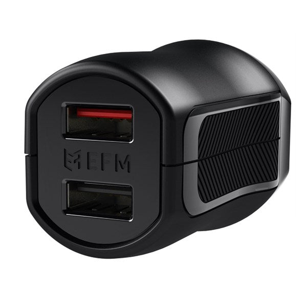 EFM Wall Charger 3.4A Dual USB With MFi Lightning Cable - Black